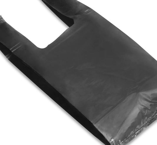 1/8 Black Plastic Thank You Bags (100pcs)