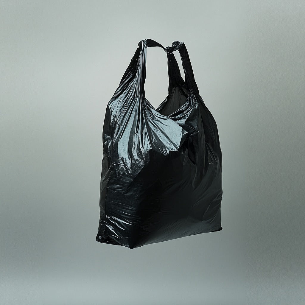 1/6 Black Plastic Thank You Bags (100pcs)