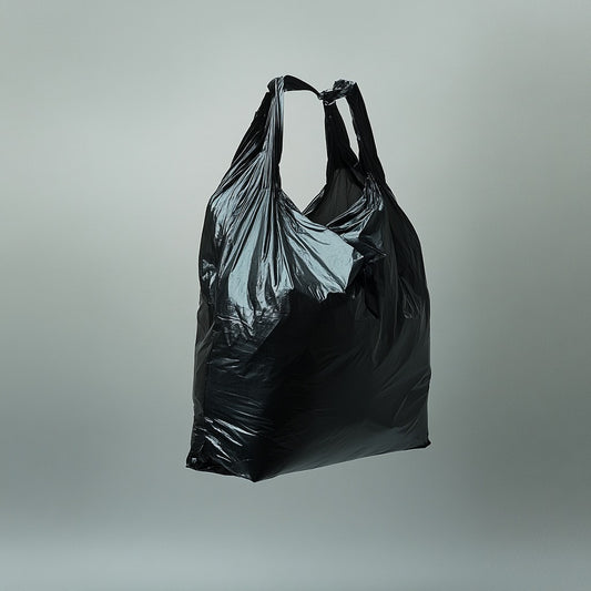 1/6 Black Plastic Thank You Bags (100pcs)